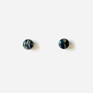 Black & Gold Leaf Studs 6mm