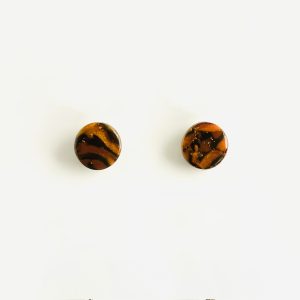 Brown Copper & Orange Studs 8mm