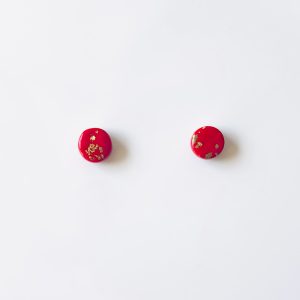 Red & Gold Flake Studs 6mm