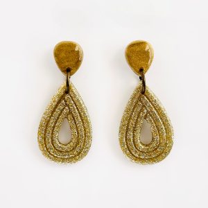 Glitter & Gold Teardrop Earrings