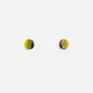 Green & Brown Striped Studs 6mm