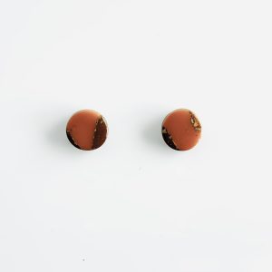 Orange Brown & Gold Studs 8mm