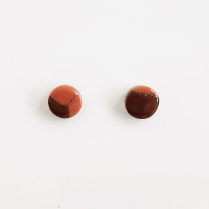 Orange Brown & Gold Studs 8mm
