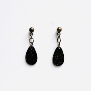 Black & Gold Droplet Earrings