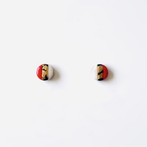 Red Black & Stone Studs 6mm