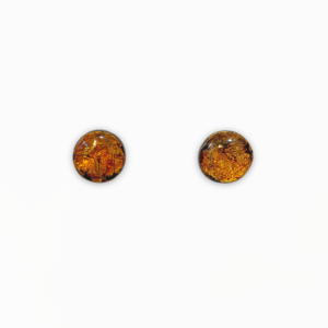 Discover handmade Circle Stud Earrings in 8mm, featuring rich molten gold-effect textures and unique polymer clay patterns.